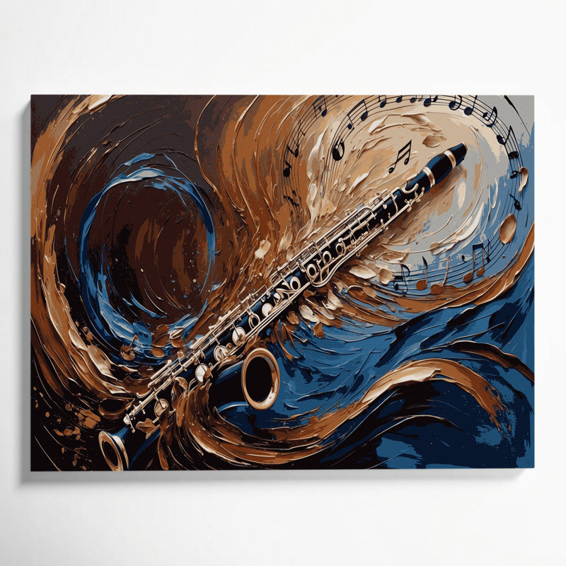 Art musical sur toile noire, H 20 po x l 30 po