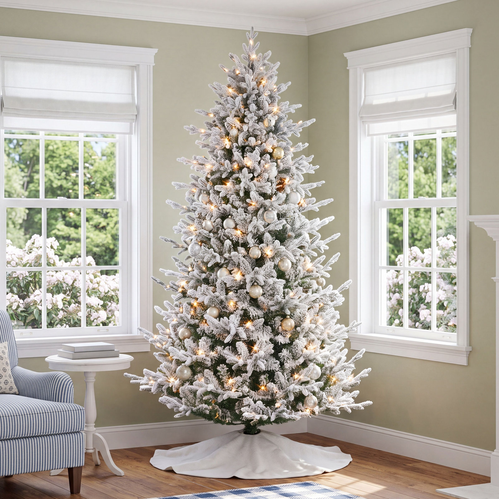 Lighted Artificial Spruce Christmas Tree