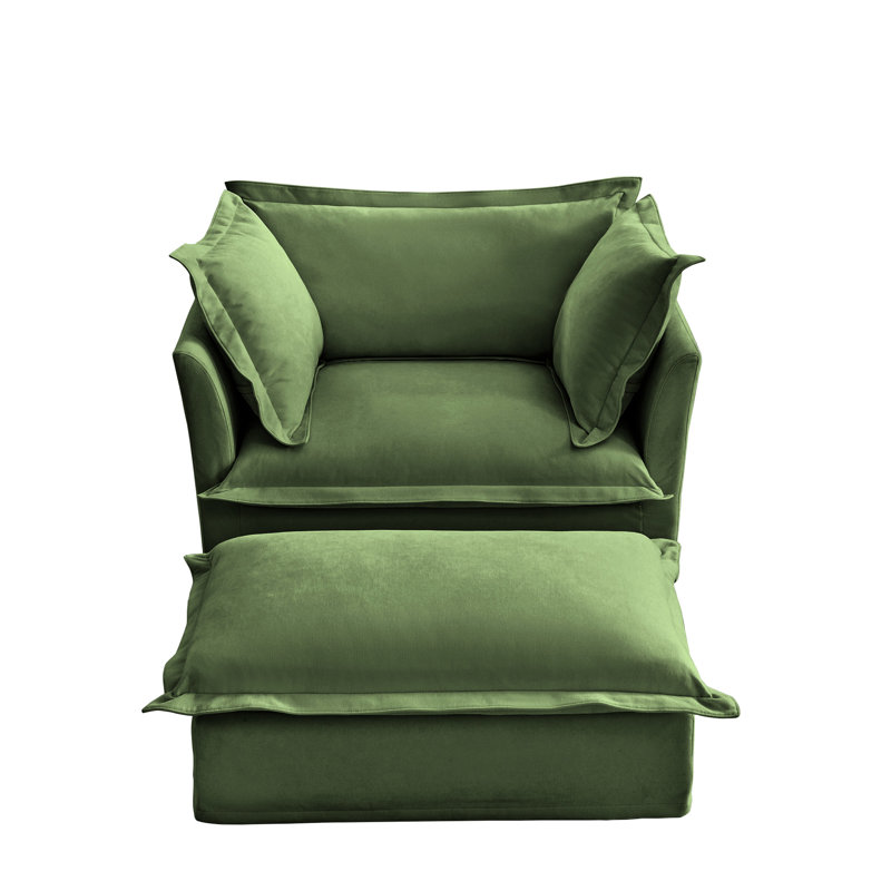 Fauteuil rembourré avec chenille, coussins gonflables, sièges profonds, housses amovibles, housse de protection pour le salon, tissu en chenille, assise confortable et spacieuse, structure en bois