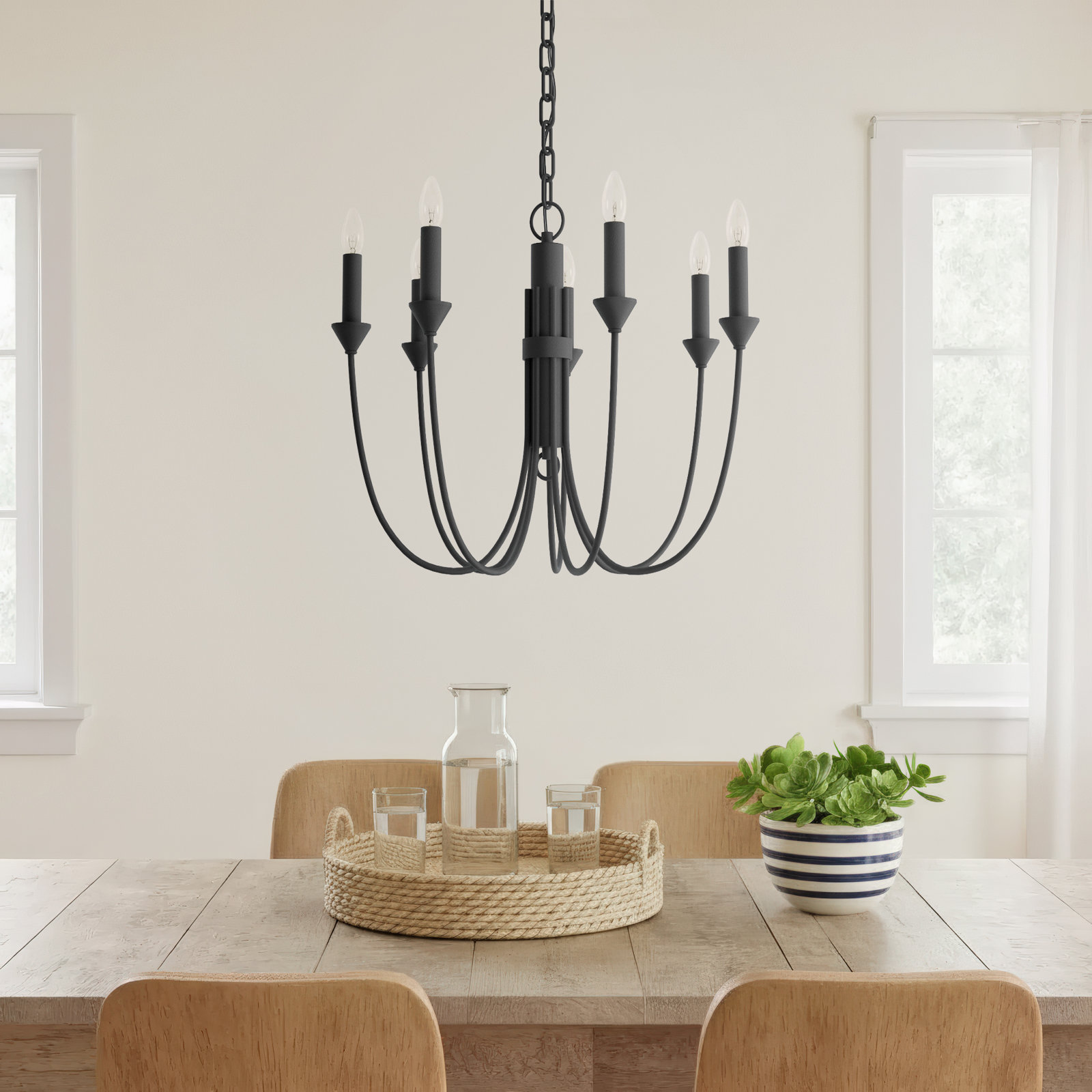 Alexandria 7 - Light Dimmable Chandelier, Forged Iron