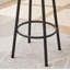 Ensemble de table de bar moderne 5 pièces avec 4 tabourets en cuir de polyuréthane, sièges et dossiers à coussin souple gris, structure en métal robuste, peu encombrant