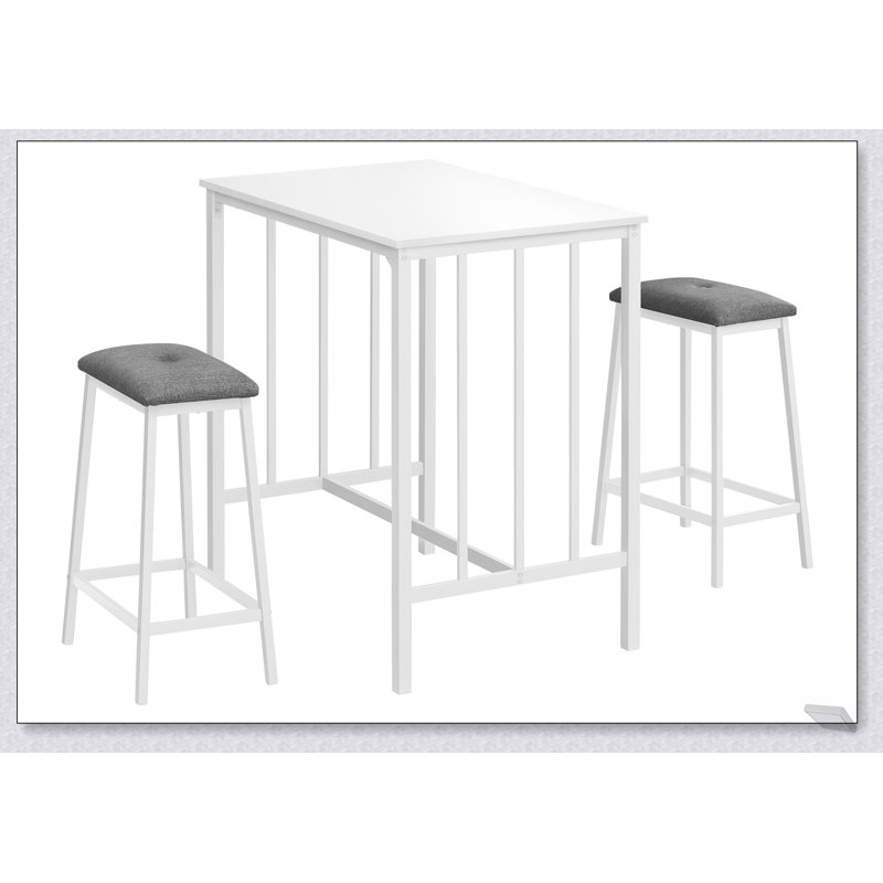 Ensemble de salle à manger à hauteur de comptoir contemporain 3 pièces, table rectangulaire de 36 pouces, compacte et élégante pour les petites cuisines