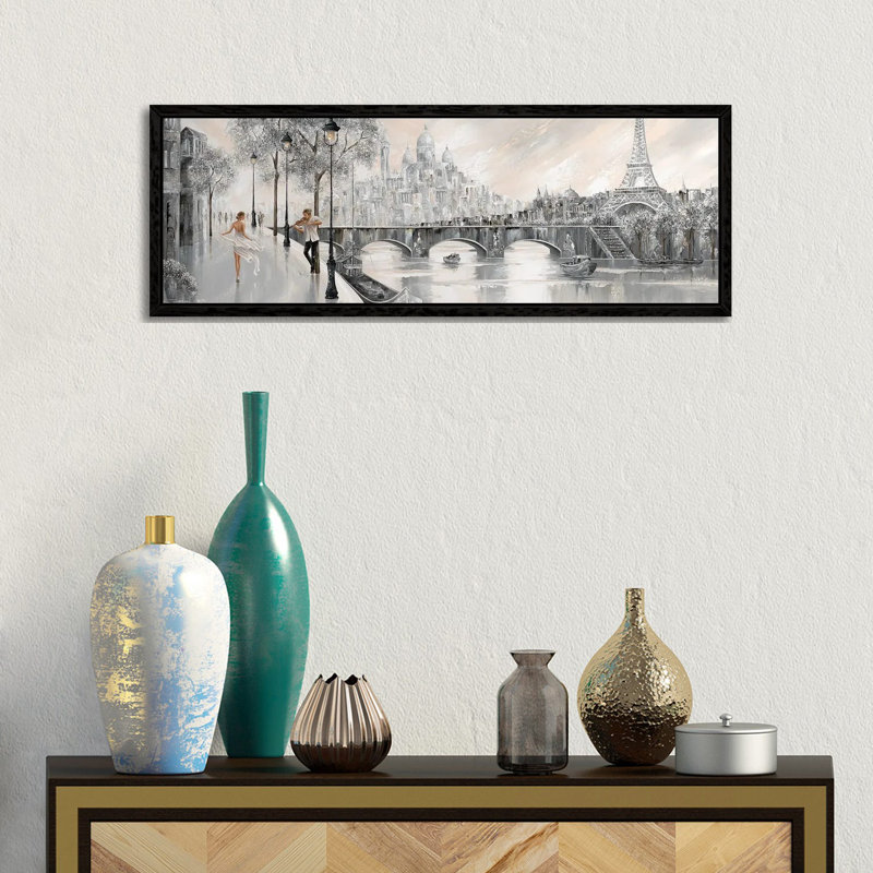 Captured By You, Paris Flair by Isabella Karolewicz - Floater Frame Panoramic Gallery-Wrapped Canvas Giclée on Canvas, Black