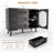 Black Coffee Bar Cabinet with Fluted Glass Doors and Drawers Versatile Sideboard Buffet for Kitchen Entryway Living Room