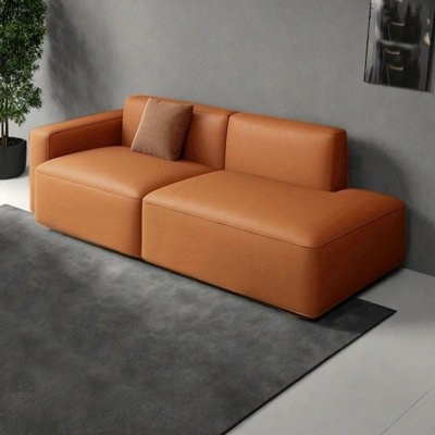 Light luxury sponge cat scratch leather recliner