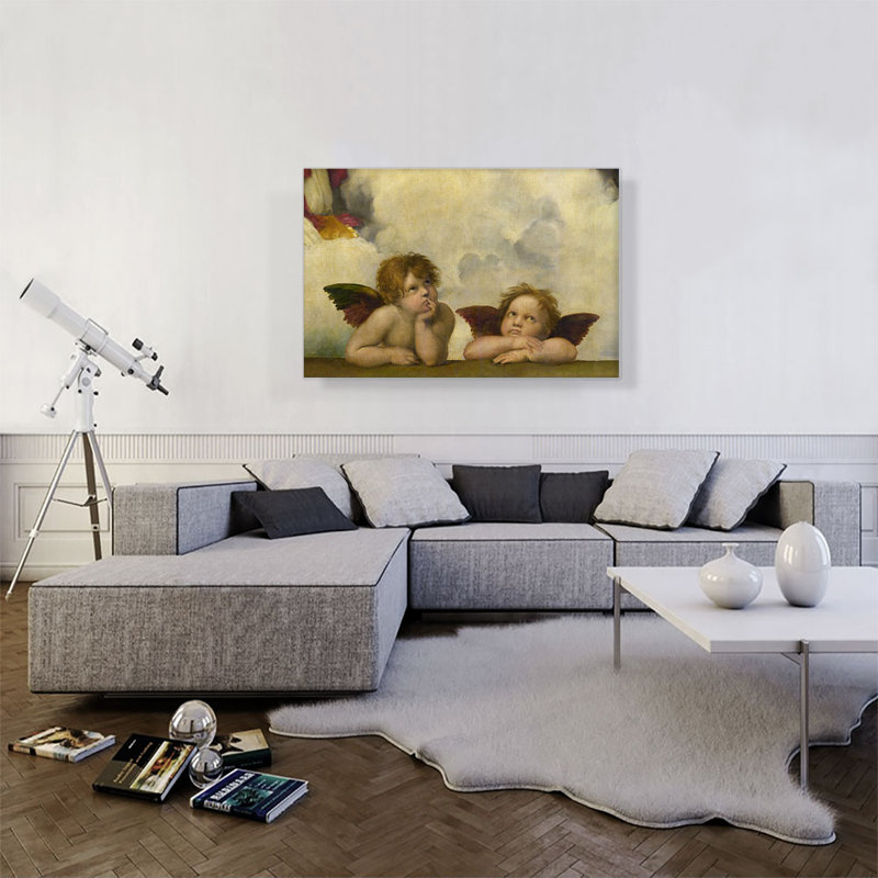 «Sistine Madonna - Two Angels» - Rectangulaire 1513 par Raphael - reproduction d'art sur toile tendue