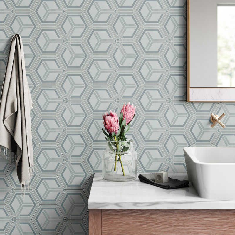 Odda Hex 6" x 7" Porcelain Wall & Floor Tile
