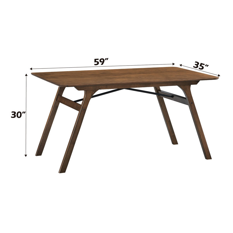 Table de salle à manger rectangulaire avec finition noyer spacieuse