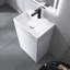 Meuble-lavabo autoportant en marbre blanc moderne de 20 po avec lavabo en céramique