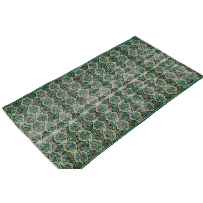 Hand Knotted Wool Area Rug, Rectangle 3'8" x 6'4"