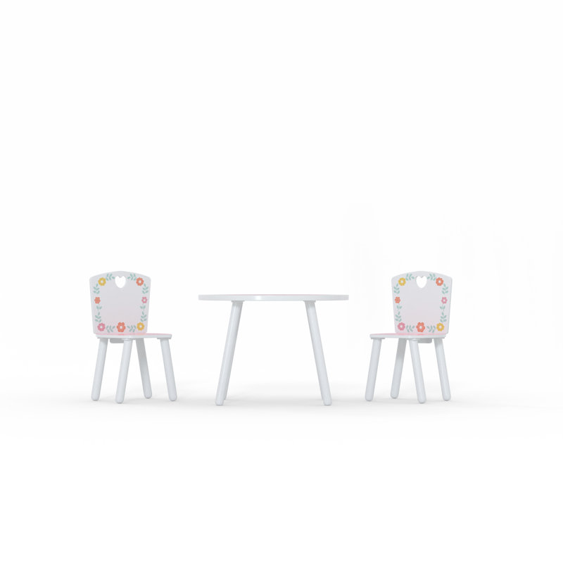 Crook Kids 3 Piece Round Play Or Activity Table and Chair Set