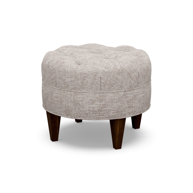 Round Tufted Ottoman, 9637-80, Walnut
