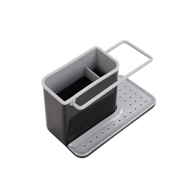 Genata Plastic Sink Caddy, Black/Gray