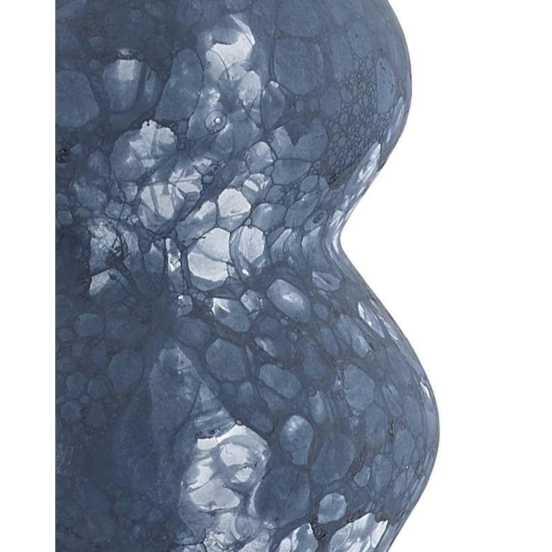 Phonecian Handmade Terracotta Table Vase, Navy/White, 12.25" H x 6.75" W x 6.75" D