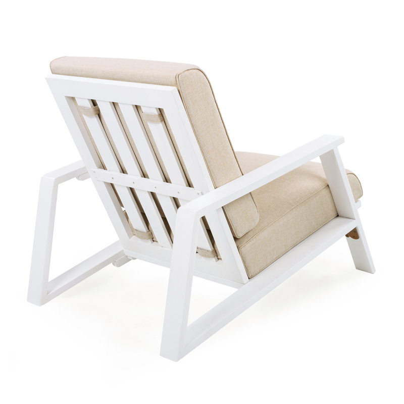 Christopher Knight Home 27.25" 27.25" W x 38.25" D x 29" H Acacia Wood Frame and Beige Cushions Set of 2 Patio Lounge Chairs