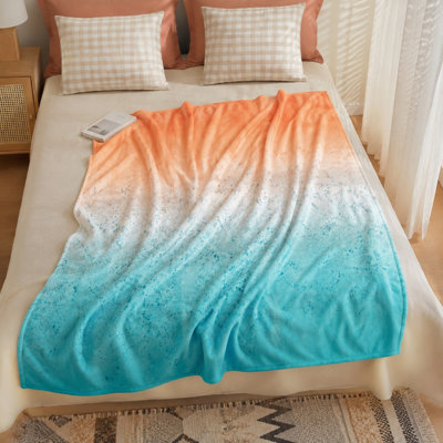 1Pcs Gradient Ombre Splatter Print Flannel Throw Blanket - Ultra Soft, Cozy, Lightweight, Breathable;Perfect for Couch, Sofa, Bed, Travel, Camping, and Outdoor UseHome Decor AccentA Thoughtful Gift. Bedding and sofa items