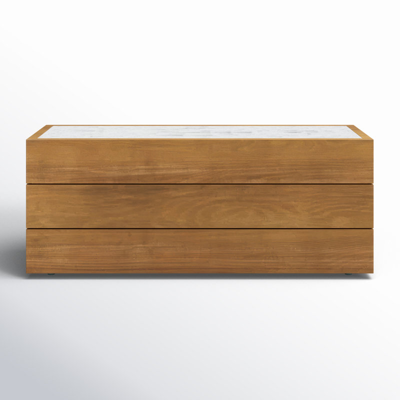 Grant Outdoor Teak Coffee Table, 15.75" H x 14" W x 39" D