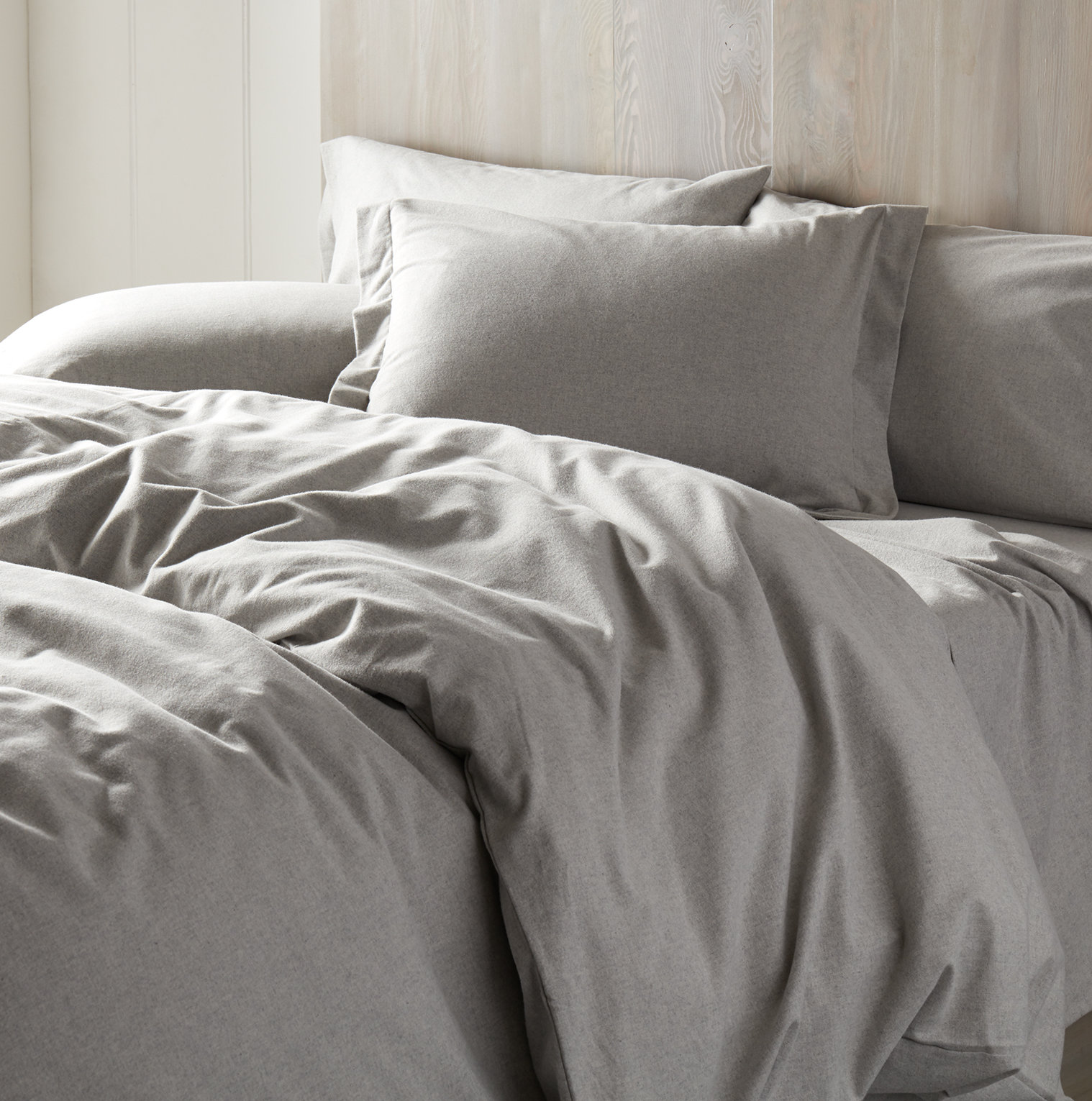 Cloud Organic Cotton Duvet Cover Set, King Duvet Cover, Pale Gray Heather