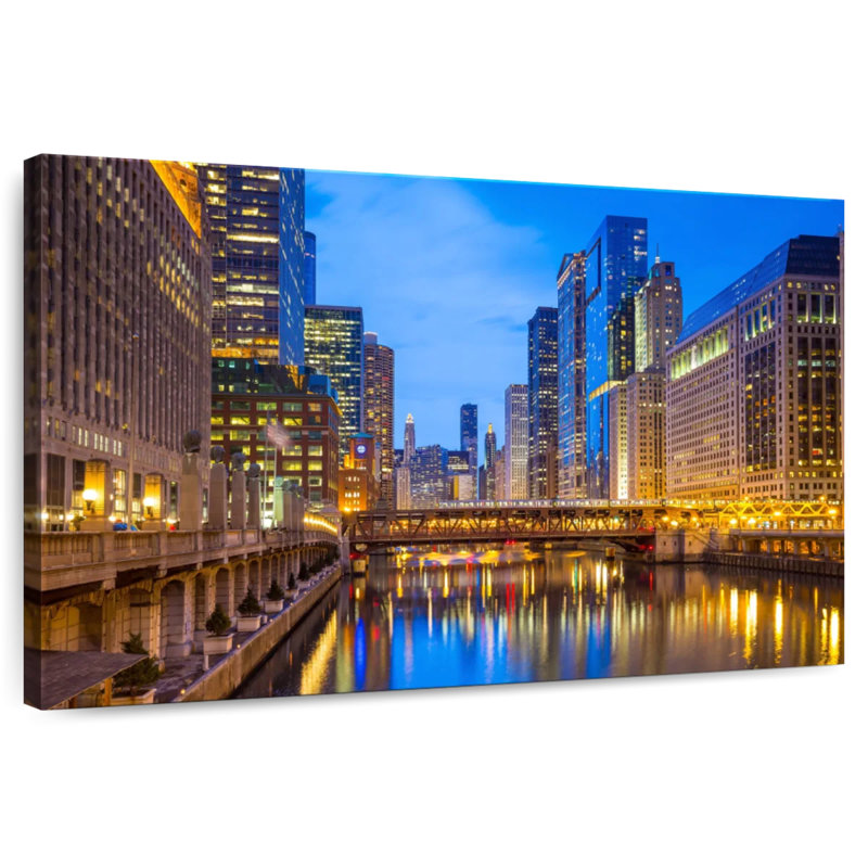 Sirci Bustling Downtown Chicago, H 26 po x l 39 po