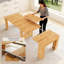 Ensemble de table de salle à manger Haakon 118 po avec chaises, console extensible avec support à rallonge, table de salle à manger extensible, 2 à 12 places assises, table de salle à manger longue et pliante peu encombrante (table + 12 chaises)-124538930-124538932