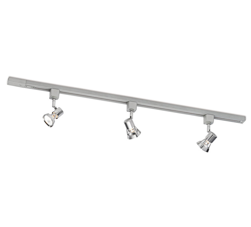 TRACK 100cm 3 -Light Track Kit, Satin Steel