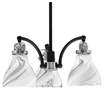 Easton 3 Light Downlight Chandelier With 6.25" Onyx Swirl Glass