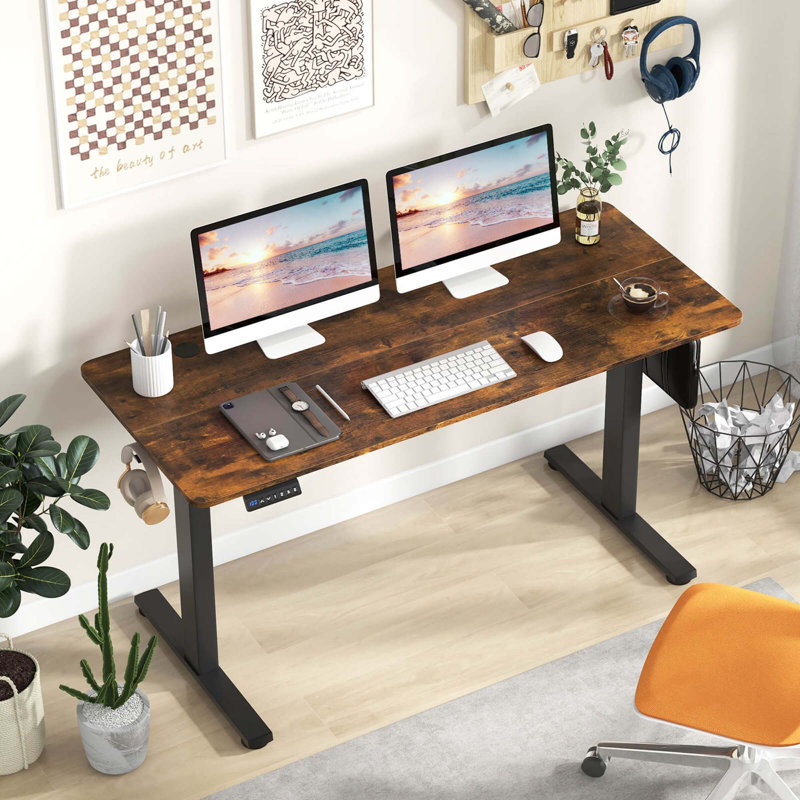Addiena Adjustable Metal Base Accent, Black, Rustic Brown