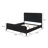 Jack Bed, Fluted Panel Headboard, Round Tapered Legs, Black-99895711