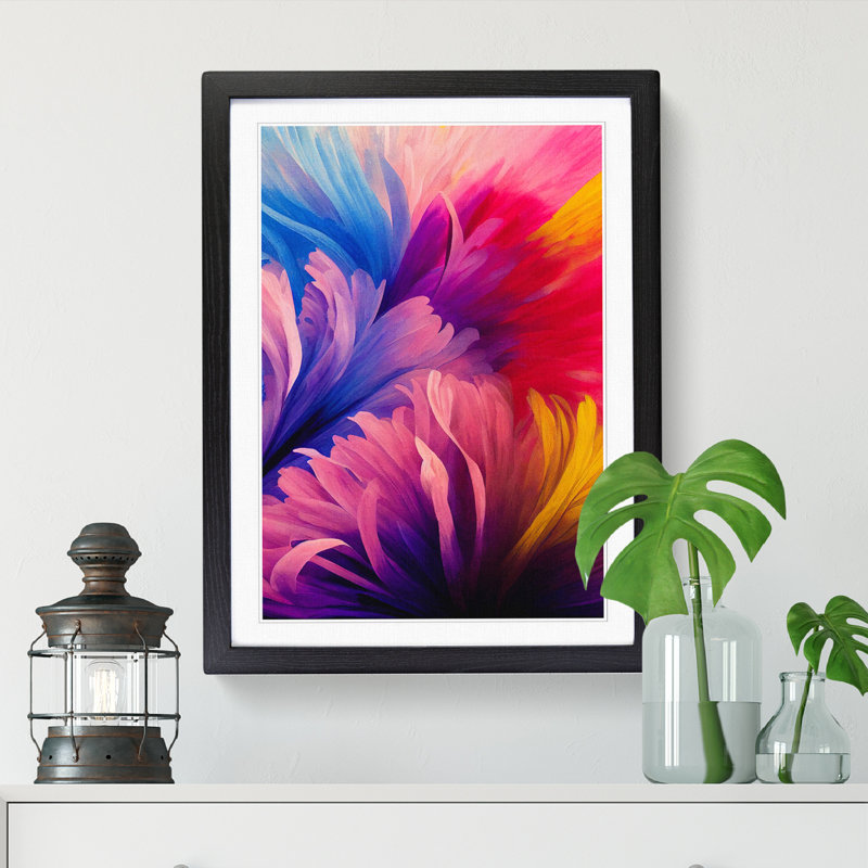 Chrysanthemum Flower - Single Picture Frame Print, 64cm H x 46cm W, Oak Framed