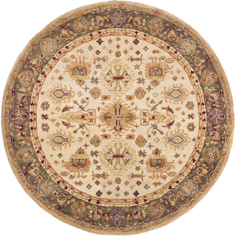 Tingley Hand Tufted Wool Pile Oriental Rug, Round 4'