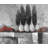 Industrial Landscape with Trees - Black Metal Print Decor