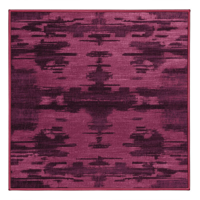 Tapis rouge abstrait lavable à la machine
