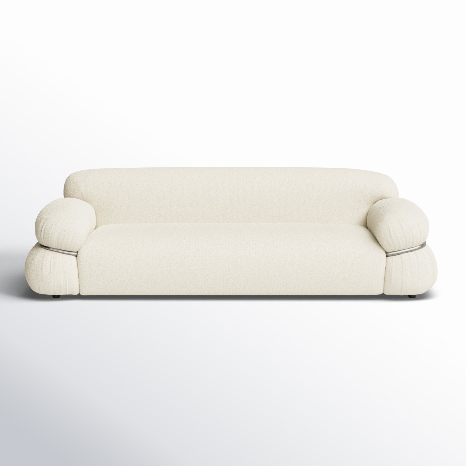 Leyla 98'' Cream Boucle Sofa | AllModern Leyla 98'' Cream Boucle Sofa | AllModern