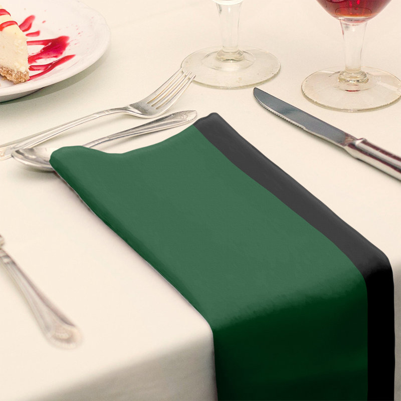 Milwaukee Striped Square Napkin, 22" W x 22" L, Good Land Green/Black/Good Land Green, Polyester