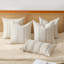 Housses de coussin décoratif 20 x 20 ensemble de 2 housses de coussin rayées en lin texturé Coussins décoratifs carrés pour canapé-lit, salon, décor de ferme, gris