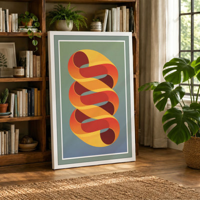 Spiral Ribbon Geometric - Wrapped Canvas