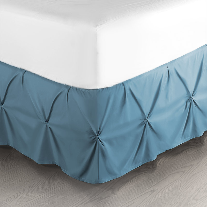 Jupe de lit 14 po , Bleu, Grand