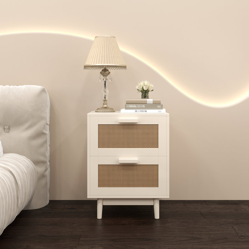 Adrianne - Table d'appoint décorative pour une chambre à coucher élégante 2 Table de chevet en bois avec des accents, pratique et élégant