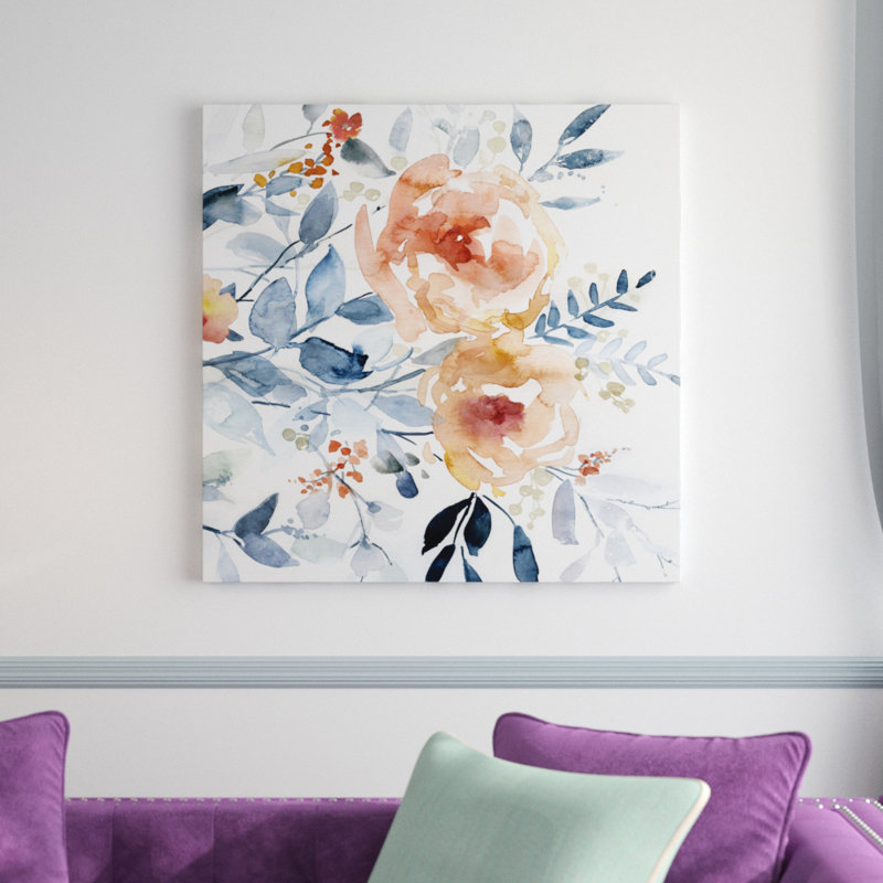 «Flowering Branches I», peinture, H 32 po x l 32 po x P 1,5 po, Toile tendue