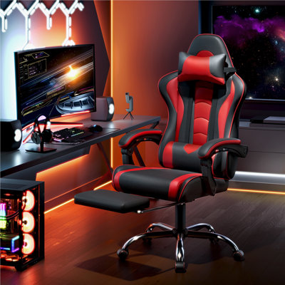 Ergonomic Gaming Chair with Massage Lumbar Pillow
