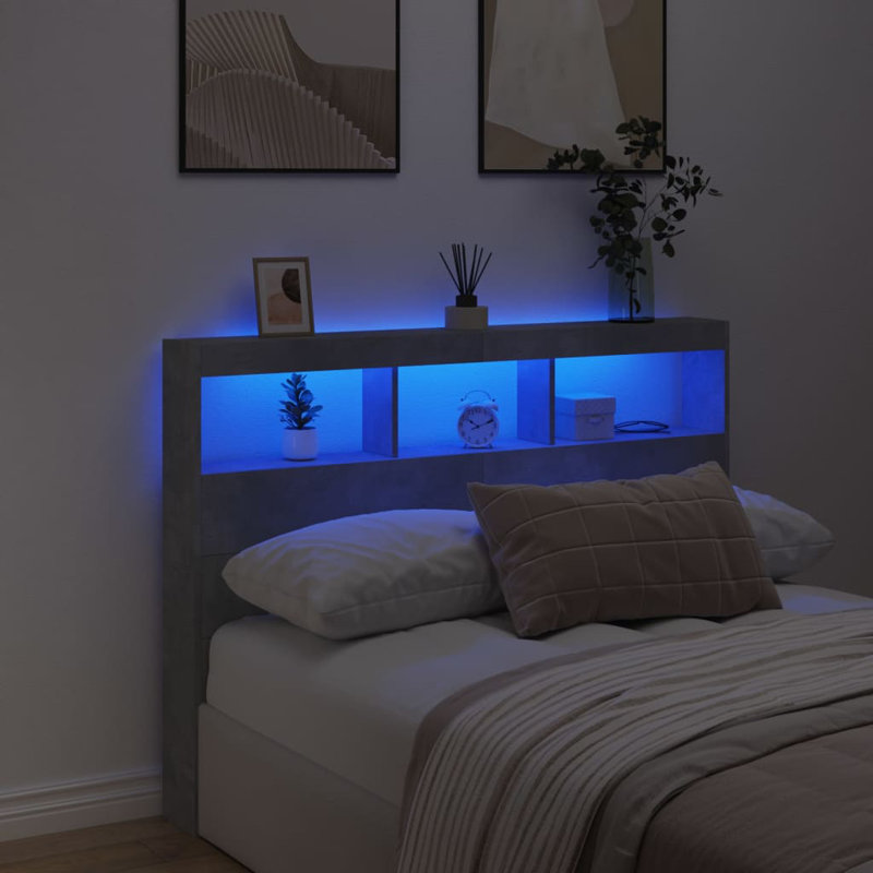 Cedria Headboard, Double - 140 x 200 cm, Concrete Grey