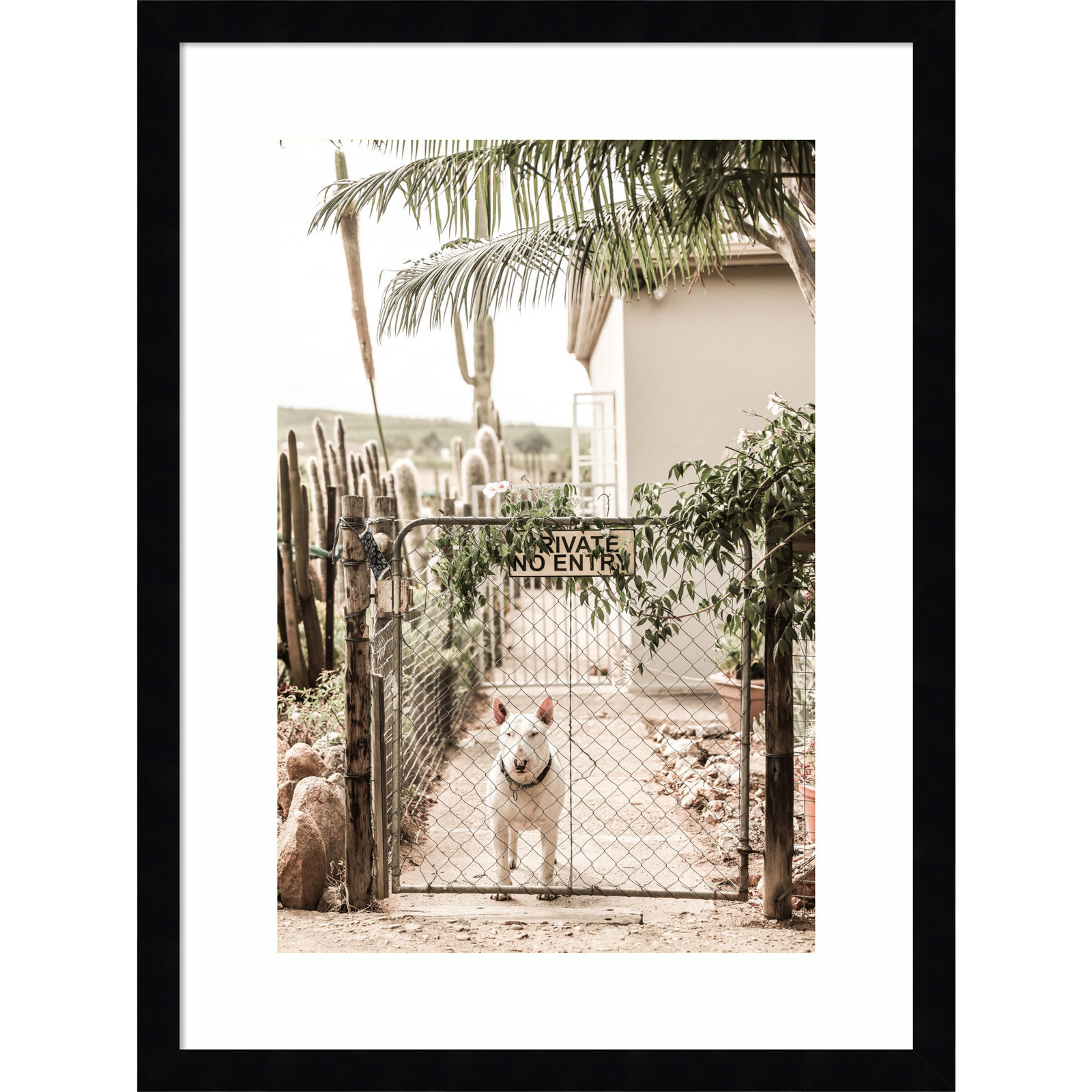 No Entry by Shot by Clint Wood Framed Wall Art Print, Black, 21" H x 16" W