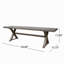 Banc de salle à manger d'extérieur moderne en aluminium, gris foncé