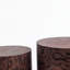 Ensemble de 2 tables basses gigognes rondes, table d'appoint en forme de souche d'arbre, sans assemblage, table d'appoint rustique à grain de tourbillon naturel pour le salon, décor de maison de campagne moderne Wabi-Sabi, pommeau brun