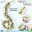 6FT Artificial Easter Egg Garland with 29 Pastel Eggs, Rustic Spring Vine with Flowers and Leaves