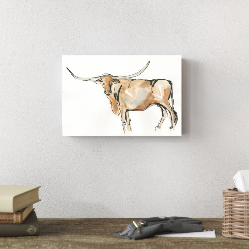 «Longhorn II» par Chris Paschke, reproduction d'art sur toile tendue, H 8 po x l 12 po
