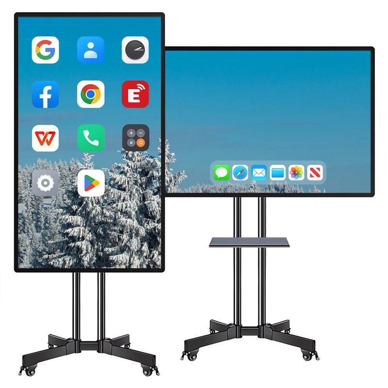 Tableau blanc intelligent à écran tactile 4K de 49 po JYXCN, écran tactile 4K numérique pour salle de classe, bureau et publicité (support mural inclus)