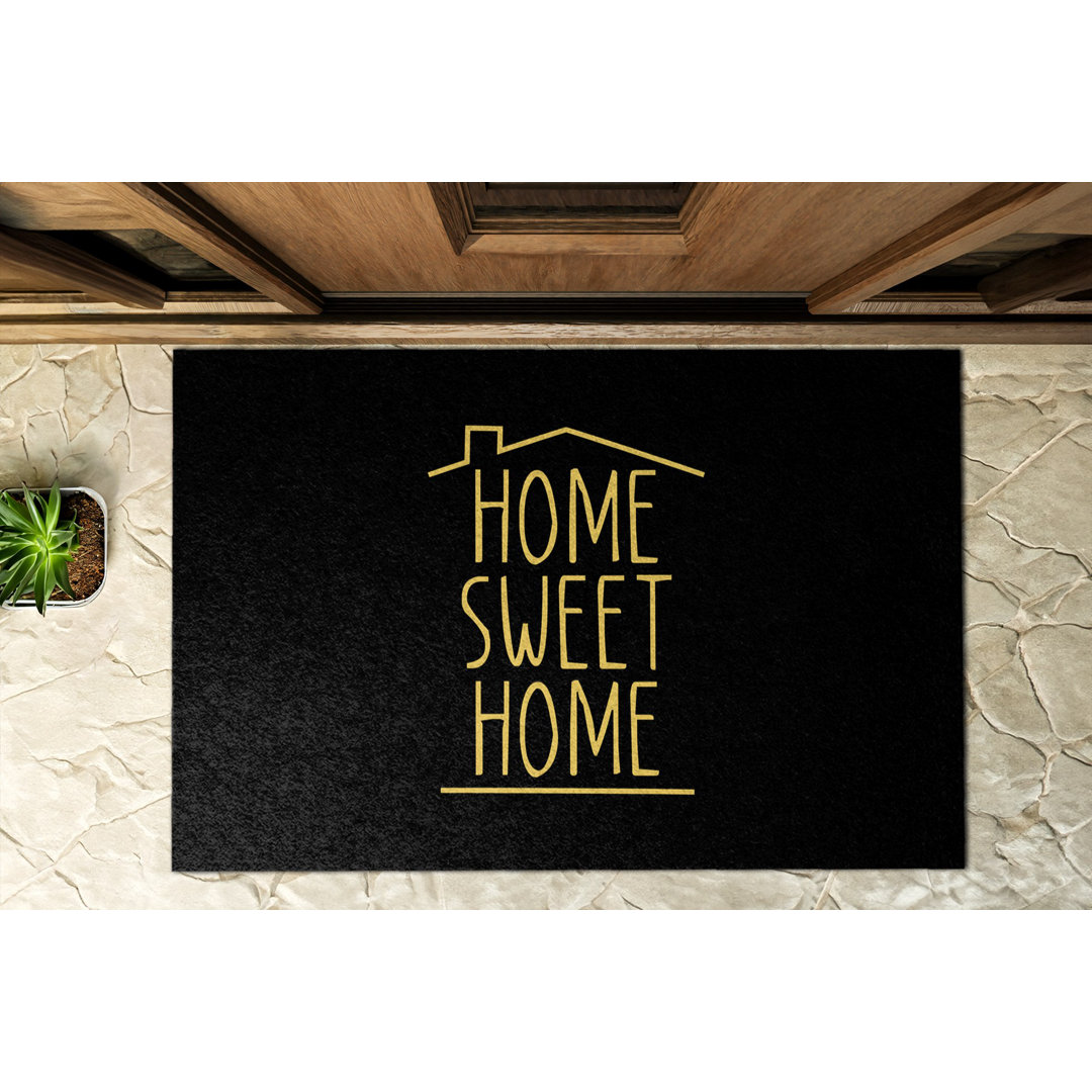 Home Sweet Home B39 x L59 cm Rutschfeste Türmatte für draußen