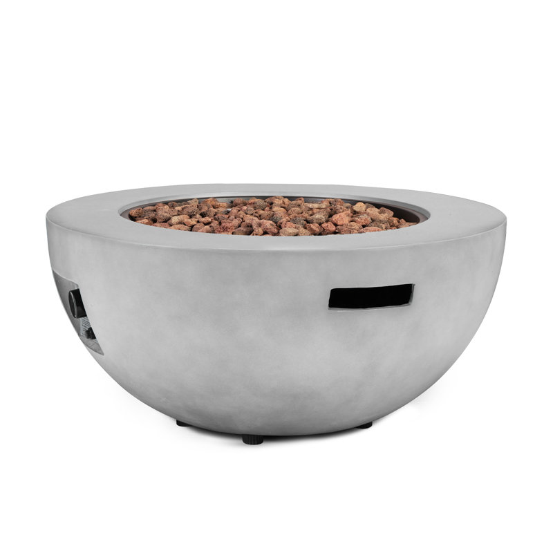31.5" Round Propane Fire Pit Table with Lava Rocks & Rain Cover – 50,000 BTU Outdoor Gas Fireplace for Patio, Backyard & Deck