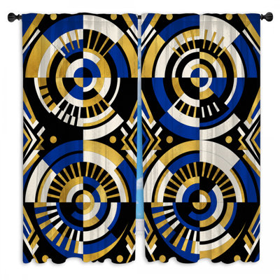 Rideaux de fenêtre à motif géométrique Art Deco
